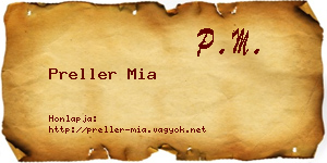 Preller Mia névjegykártya